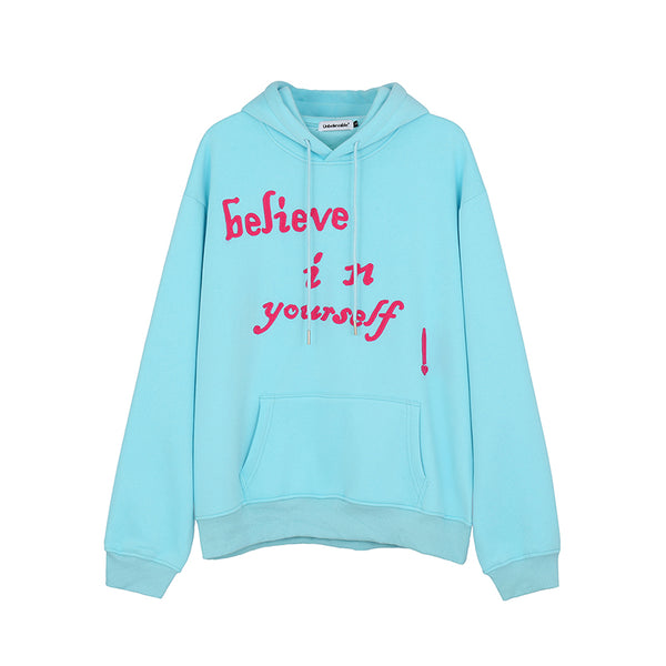 KURDO AZZA STYLE BELIEVE IN YOURSELF EMBROIDERED HOODIE SWEATSHIRTS - boopdo