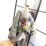 SIMDA RELAXED FIT DONALD DUCK PRINT SWEATSHIRT - boopdo