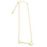 JELLY GIRL 18K GOLD DOUBLE STARS PENDANT NECKLACE - boopdo