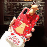 MERRY CHRISTMAS NOEL FATHER AND DEERS APPLE IPHONE PROTECTIVE PHONE CASE - boopdo