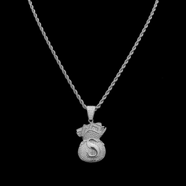 TREVORZA ZIRCON MONEY BAG JEWELRY NECKLACE - boopdo