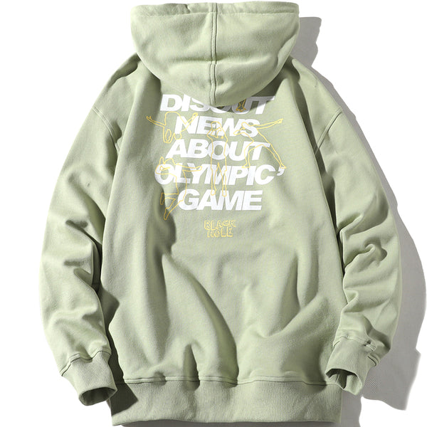 ZOCPO OLYMPIC GAME BLACK KOLE PULLOVER HOODIE - boopdo