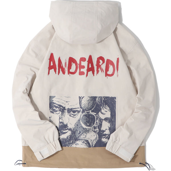 ANDEARD EXTREME PAINT FIGURE WINDBREAKER JACKET WITH HOODIE - boopdo