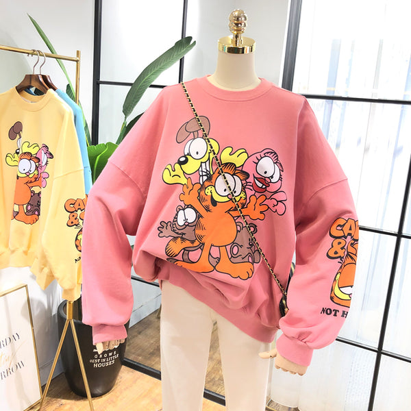 SIMDA GARFIELD OVERSIZED SWEATSHIRT - boopdo