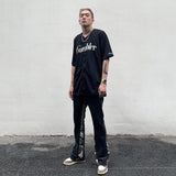 EVIL DOOR GAMBLER BASEBALL COACH SHORT SLEEVED JERSEY T SHIRT - boopdo
