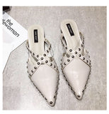 BOOPDO DESIGN POINTED STUDDED MULES - boopdo