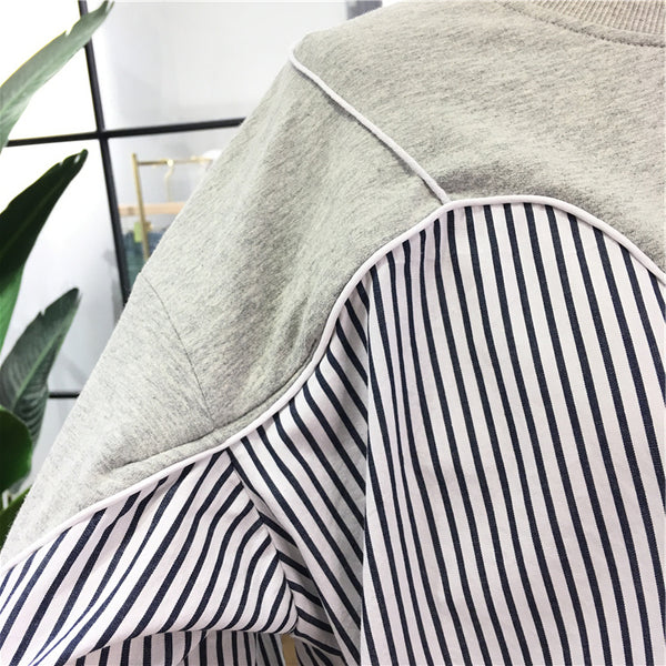 SIMDA LONG SLEEVE T SHIRT WITH CONTRAST STRIPES - boopdo