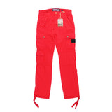 REBOPLIX KARAOKE DENIM STYLE CARGO PANTS IN RED - boopdo