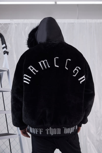 MAMC MORE THAN DOPE ABOW LIFE SUEDE THICKEN DROP SHOULDER FAUX FUR UNISEX COAT - boopdo