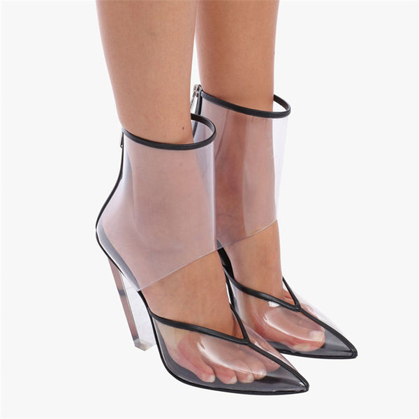 CORTICAL TRANSPARENT TPU CRYSTAL WEDGED HIGH HEEL SANDALS - boopdo