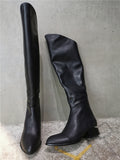 SIGERDORI DESIGN LEATHER KNEE HIGH BOOTS IN BLACK - boopdo