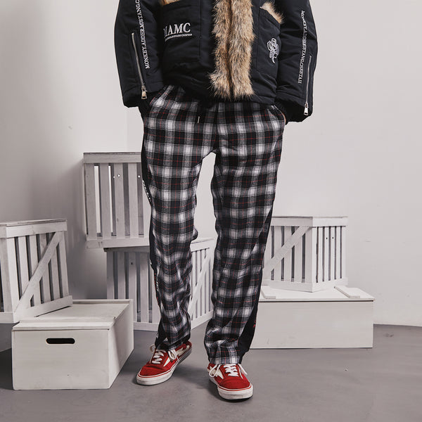 A BELIEF ON WAY BY ABOW LIFE PLAID TRACK PANTS - boopdo