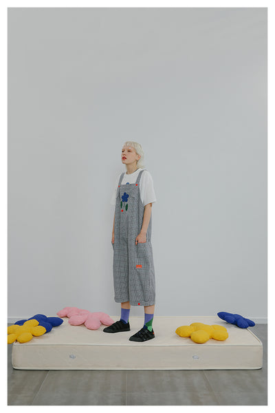 TYAKASHI MINIMAL DUNGAREE JUMPSUIT IN CHECK - boopdo