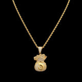 TREVORZA ZIRCON MONEY BAG JEWELRY NECKLACE - boopdo
