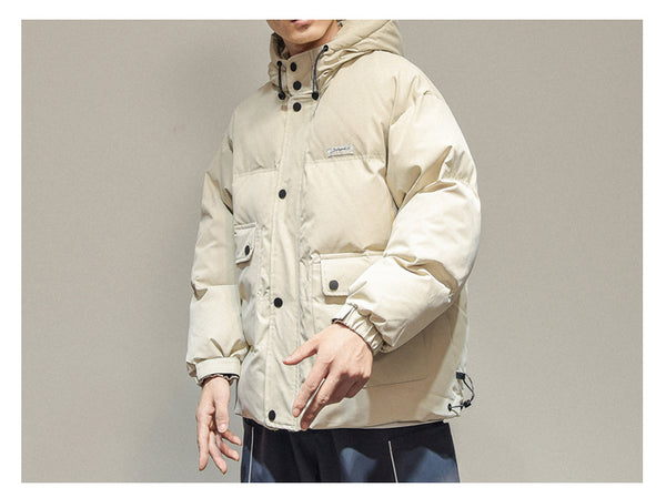IVORY SWAGGER WOSHIHEC MULTI POCKET STREET CLOTHING HOODED JACKET - boopdo