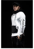 MONSTER GUARDIANS BLACK AND WHITE COLOR BLOCK HOODIE - boopdo