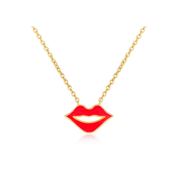 LITTLE JOYS STERLING SILVER WITH LIPS PENDANT IN GOLD - boopdo