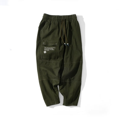 TOGETHER LIMITED HYPE BEAST STYLE RETRO HERRINGBONE CARGO PANTS - boopdo