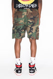 CHOE SLING WAIST CAMOUFLAGE MULTI POCKET CASUAL SHORT PANTS IN GREEN - boopdo
