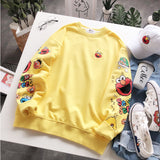 BOOPDO DESIGN SESAME STREET SLEEVE PRINT RELAXED SWEATSHIRT - boopdo