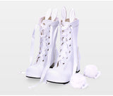 ANGELIC LOLITA COSPLAY STYLE PLATFORM ANKLE BOOTS WITH RABBIT EARS - boopdo