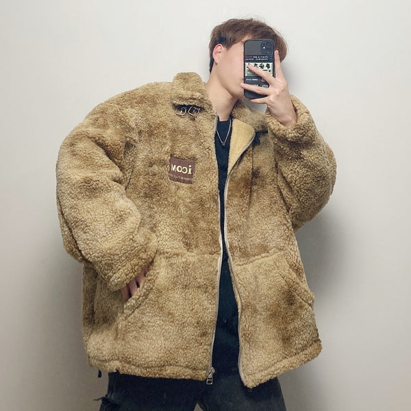 COMU GANJA KOREAN URBAN STYLE WOOLEN THICK JACKET - boopdo