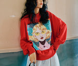 8GIRLS SWEATSHIRT WITH PRINT IN RED - boopdo