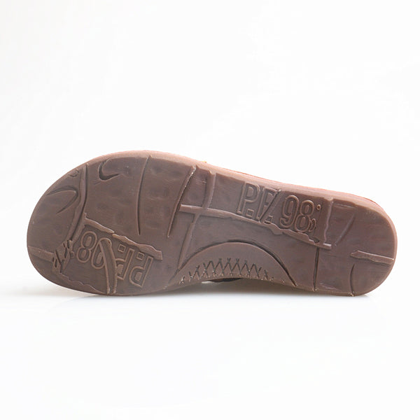 PROVA PERFETTO HUFFO ROMAN OPEN TOE FLAT SOLE LEATHER SANDALS - boopdo