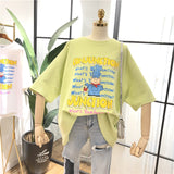 SIMDA FRONT PRINT OVERSIZED T SHIRT - boopdo