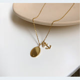 JELLY GIRL 18K GOLD PLATED OVAL MULTI DROP NECKLACE - boopdo