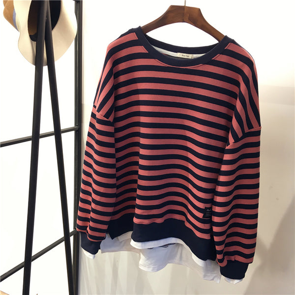 SIMDA DOUBLE LAYER SWEATSHIRT IN STRIPE - boopdo