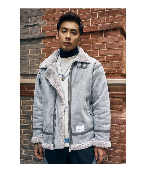 GANJA DUMPOLA FLEECE COLLAR VELVET JACKET - boopdo