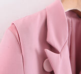 BOOPDO DESIGN EUROPLIA DOUBLE ROW BUTTON DECORATED JACKET IN PINK - boopdo