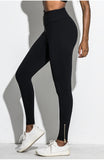 ELITE ABS HIGH WAIST LEGGINGS WITH FRONT ZIP UP DETAIL C18405 - boopdo