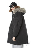 SWAGGER SHOTE MID LENGTH FAUX FUR COLLAR HOODED JACKET - boopdo