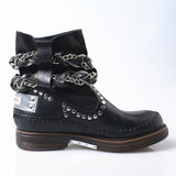 PROVA PERFETTO JENNIE FORZIA STYLE THICK SOLED MOTORCYCLE LEATHER BOOTS - boopdo