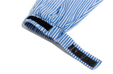 KIKO GORLA STRIPED SEERSUCKER CASUAL JOGGER PANTS IN BLUE - boopdo