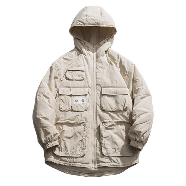 ROKXIE RHOPIC MARTENDE MID LENGTH COTTON HOODED JACKET - boopdo