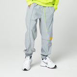 NFWYS ZAOBAMO HAMMER SHAPED STRIPED REFLECTIVE SWEATPANTS IN GRAY - boopdo