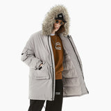 SWAGGER SHOTE MID LENGTH FAUX FUR COLLAR HOODED JACKET - boopdo