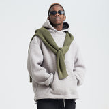 SHOTE SINN HE ON THE EDGE VELVET HOODED SWEATER WITH KANGAROO POCKET - boopdo