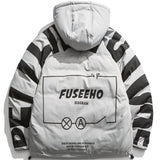 ATMOS FUSEEHO DIAGRAM VELCRO TAPE SLEEVE PADDED COTTON JACKET WITH HOODIE - boopdo
