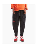 YOPPO EVOLUA MULTI POCKET TAPERED SWEATPANTS IN BLACK - boopdo