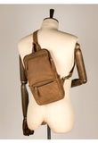 MANTIME JAMAICAN DESIGN HANDMADE LEATHER CHEST BAG IN BROWN - boopdo