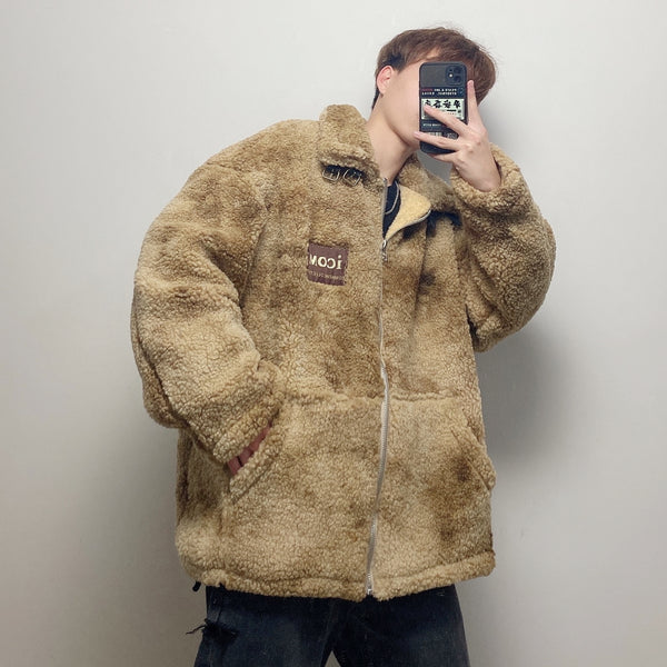 COMU GANJA KOREAN URBAN STYLE WOOLEN THICK JACKET - boopdo