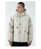 IVORY SWAGGER WOSHIHEC MULTI POCKET STREET CLOTHING HOODED JACKET - boopdo