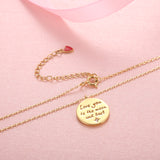 JELLY GIRL 18K GOLD PLATED LOVE YOU TO THE MOON AND BACK DISC PENDANT NECKLACE - boopdo