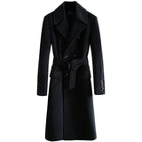 CHAO JOE JUSTU EUROPEAN STYLE OVER THE KNEE LONG CASHMERE WOOLEN TRENCH COATS - boopdo