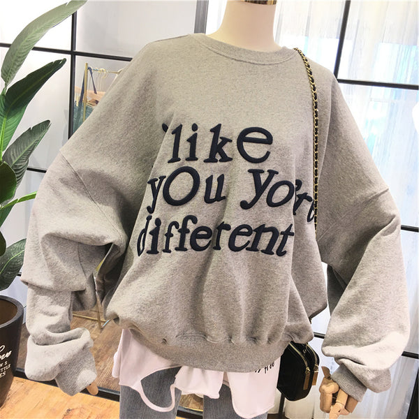 SIMDA I LIKE YOU ARE DIFFERENT RELAXED SWEATSHIRT - boopdo