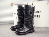 RODEO CAMPO SNAPDRAGON HIGH BOOTS IN BLACK WITH RIVET - boopdo